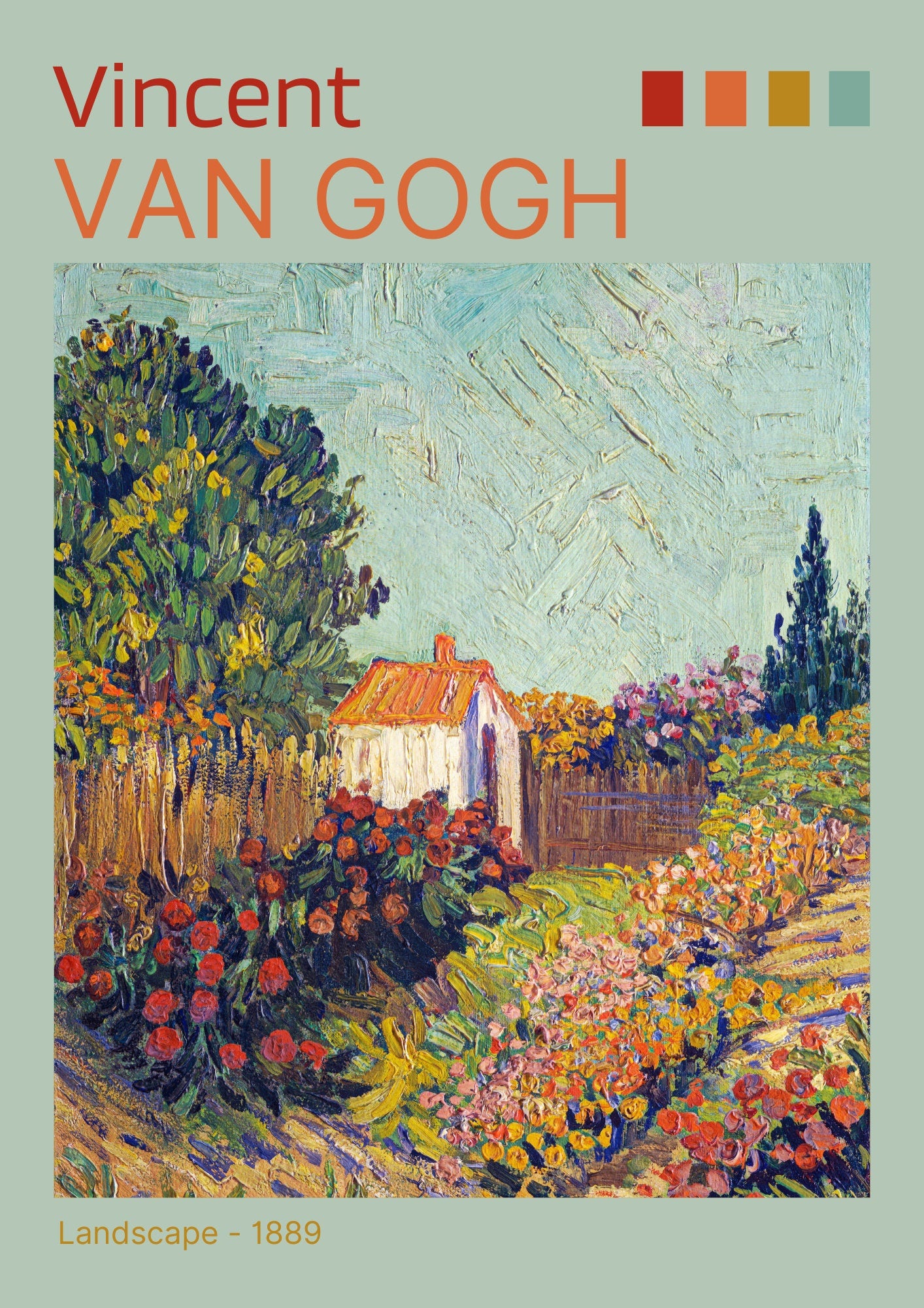 Van Gogh Landscape Print: Modern Dutch Wall Art (A4, A3)