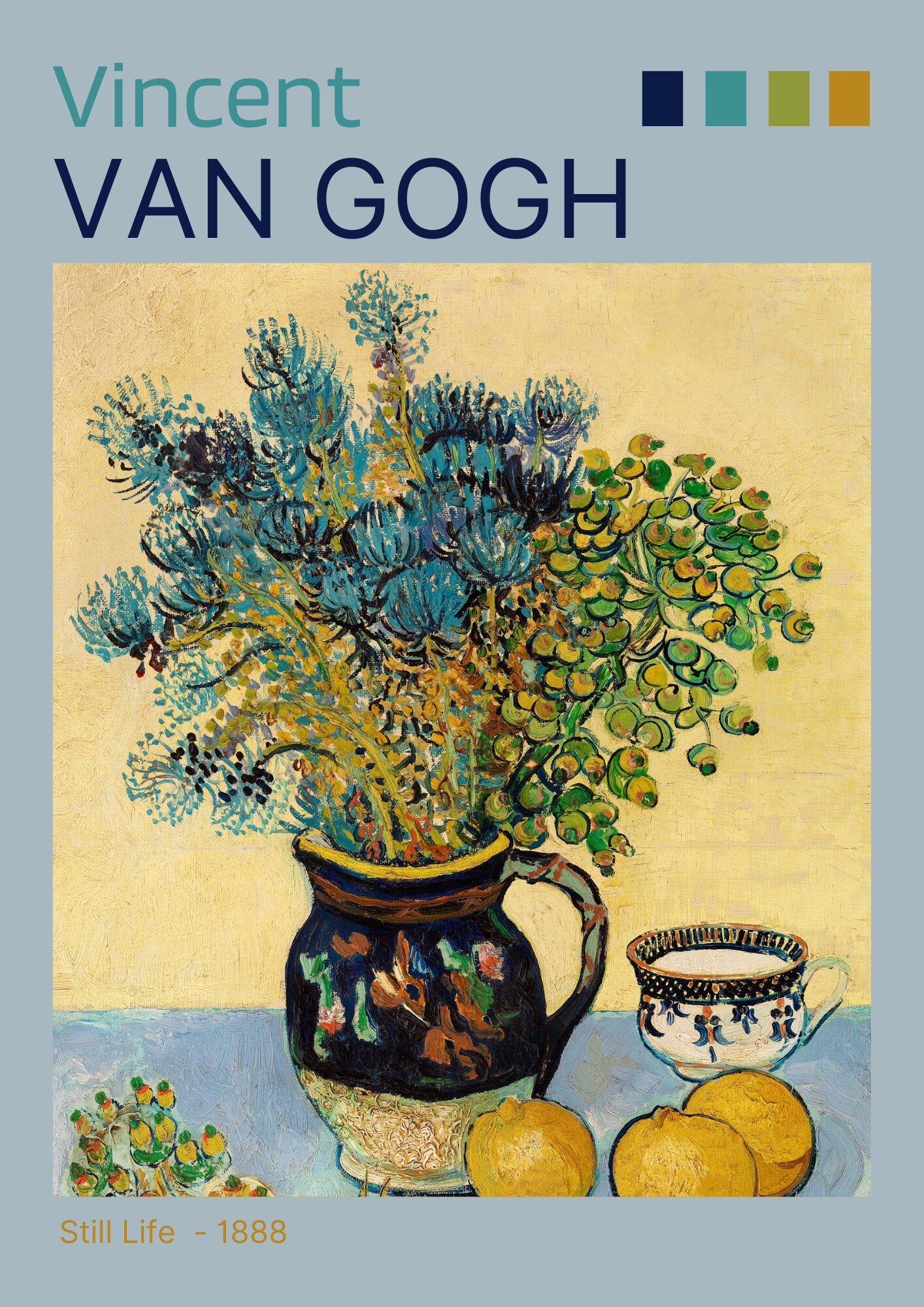 Van Gogh Still Life Print: Pearlescent Fine Art Paper (A4/A3)