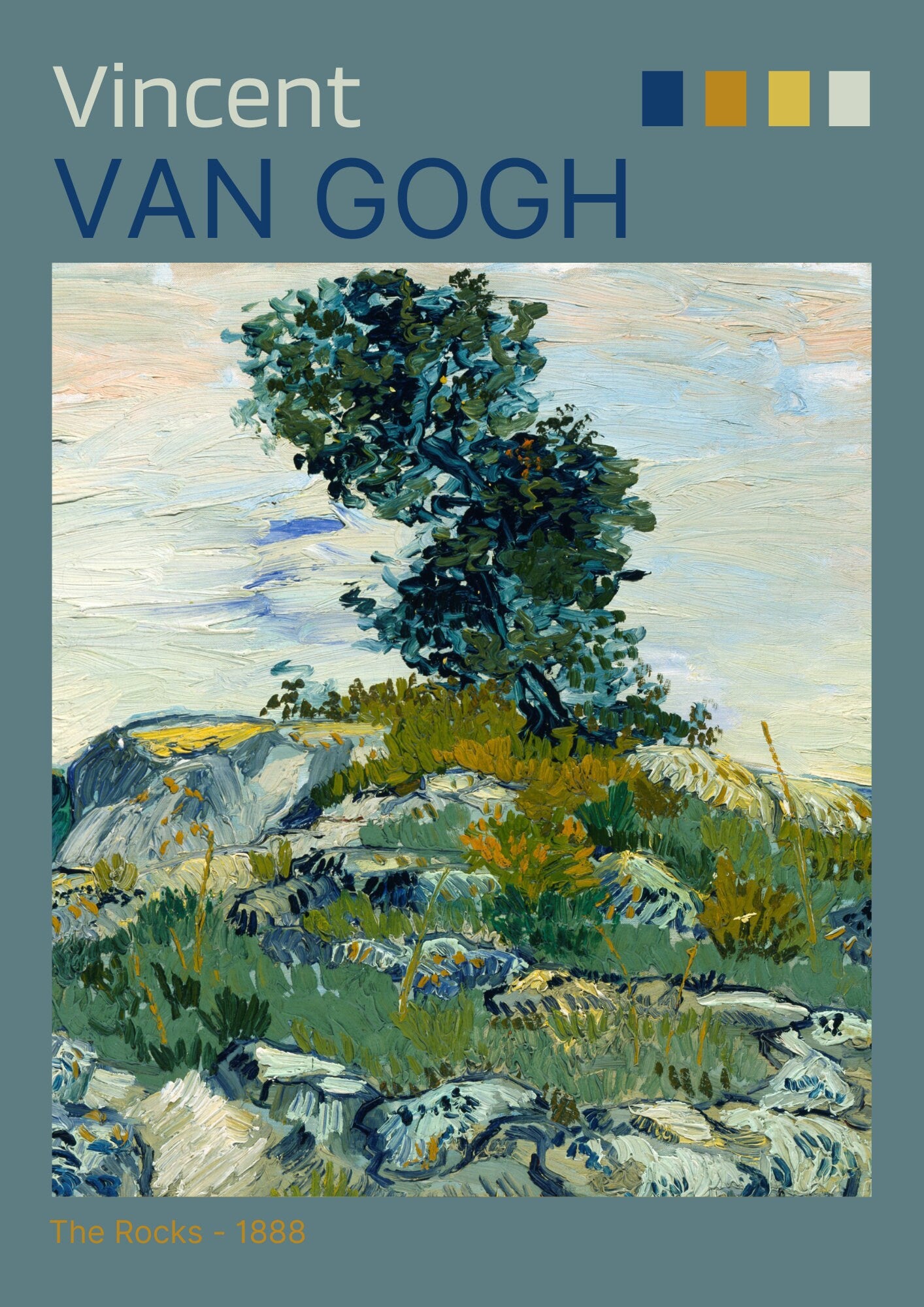 Van Gogh 'The Rocks' Exhibition Poster: Fine Art Print