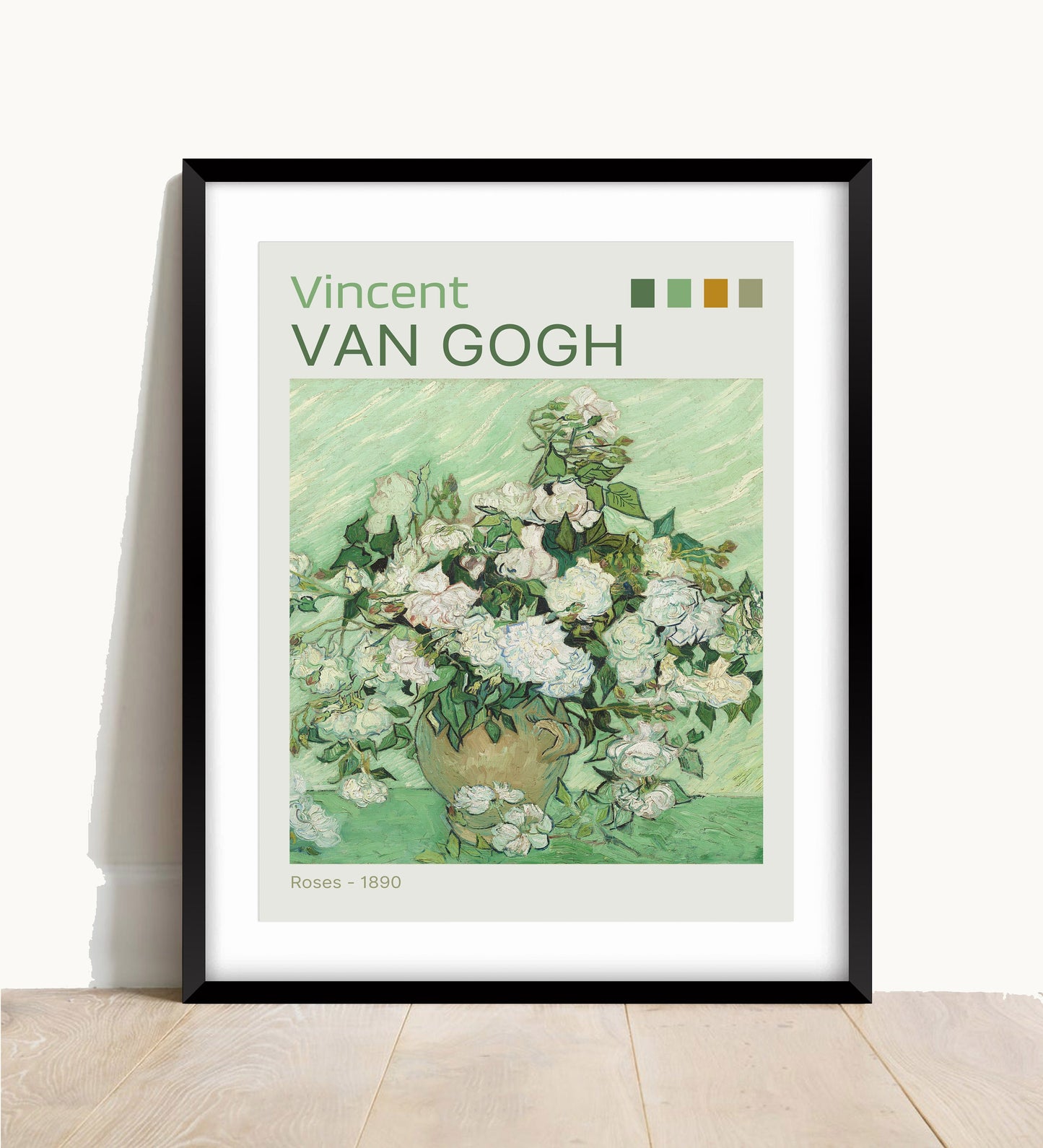 Van Gogh Roses Print: Fine Art Paper, A4/A3 Wall Decor
