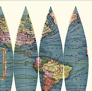 Vintage World Map Print: Terrestrial Globe, Rand McNally Art
