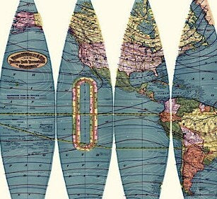 Vintage World Map Print: Terrestrial Globe, Rand McNally Art