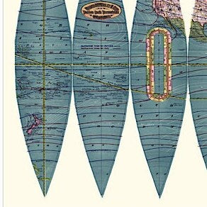 Vintage World Map Print: Terrestrial Globe, Rand McNally Art