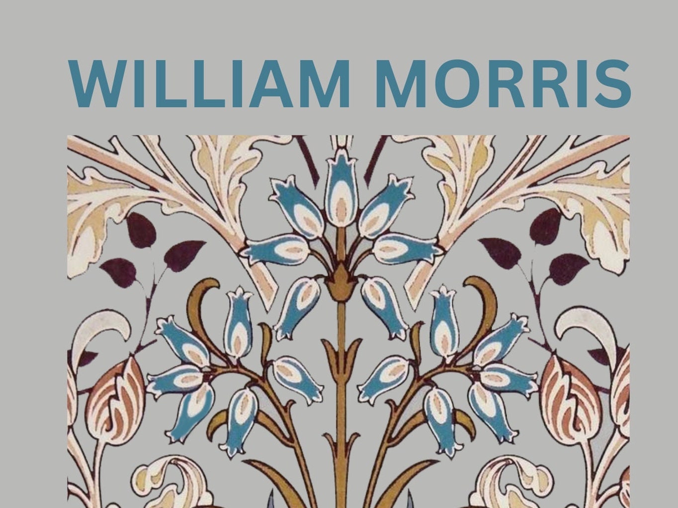 William Morris 'Hyacinth Grey' Art Print: Vintage Floral Exhibition Poster