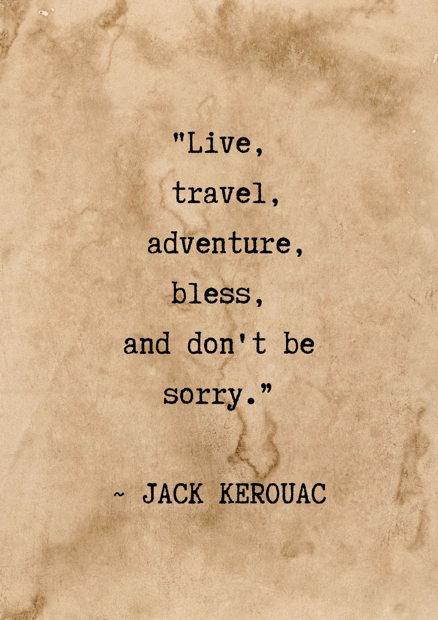 Jack Kerouac Quote Print: Adventure Typography Wall Art (A4/A3//A2/A1)