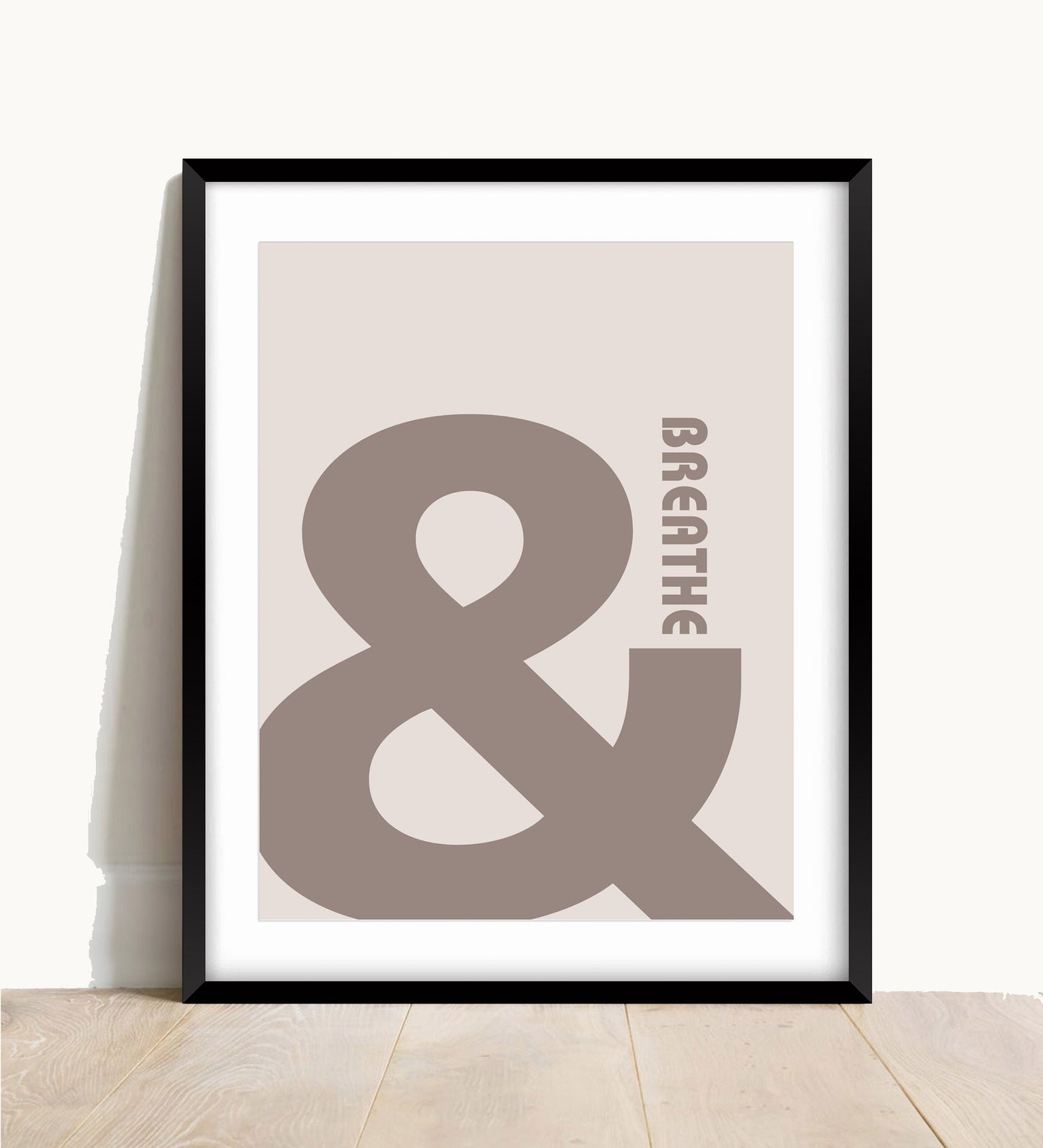Retro Ampersand Breathe Wall Print: Minimalist Home Decor