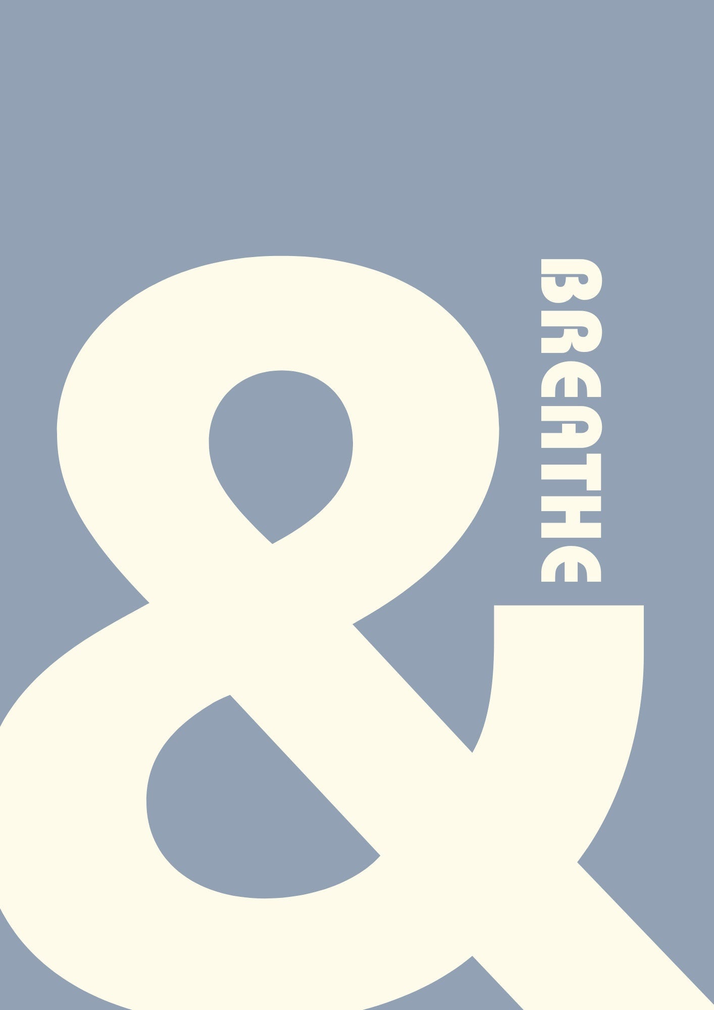 Retro Ampersand Breathe Wall Print: Minimalist Home Decor