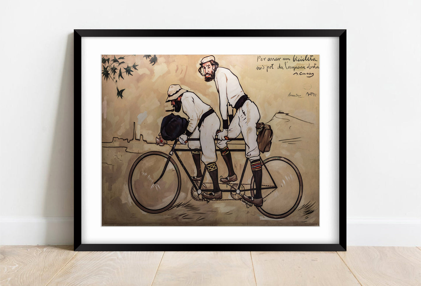 Ramon Casas Tandem Bicycle Print: Vintage Wall Art Reproduction