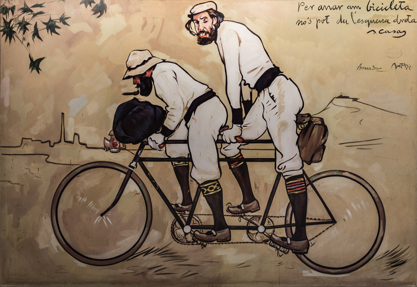 Ramon Casas Tandem Bicycle Print: Vintage Wall Art Reproduction