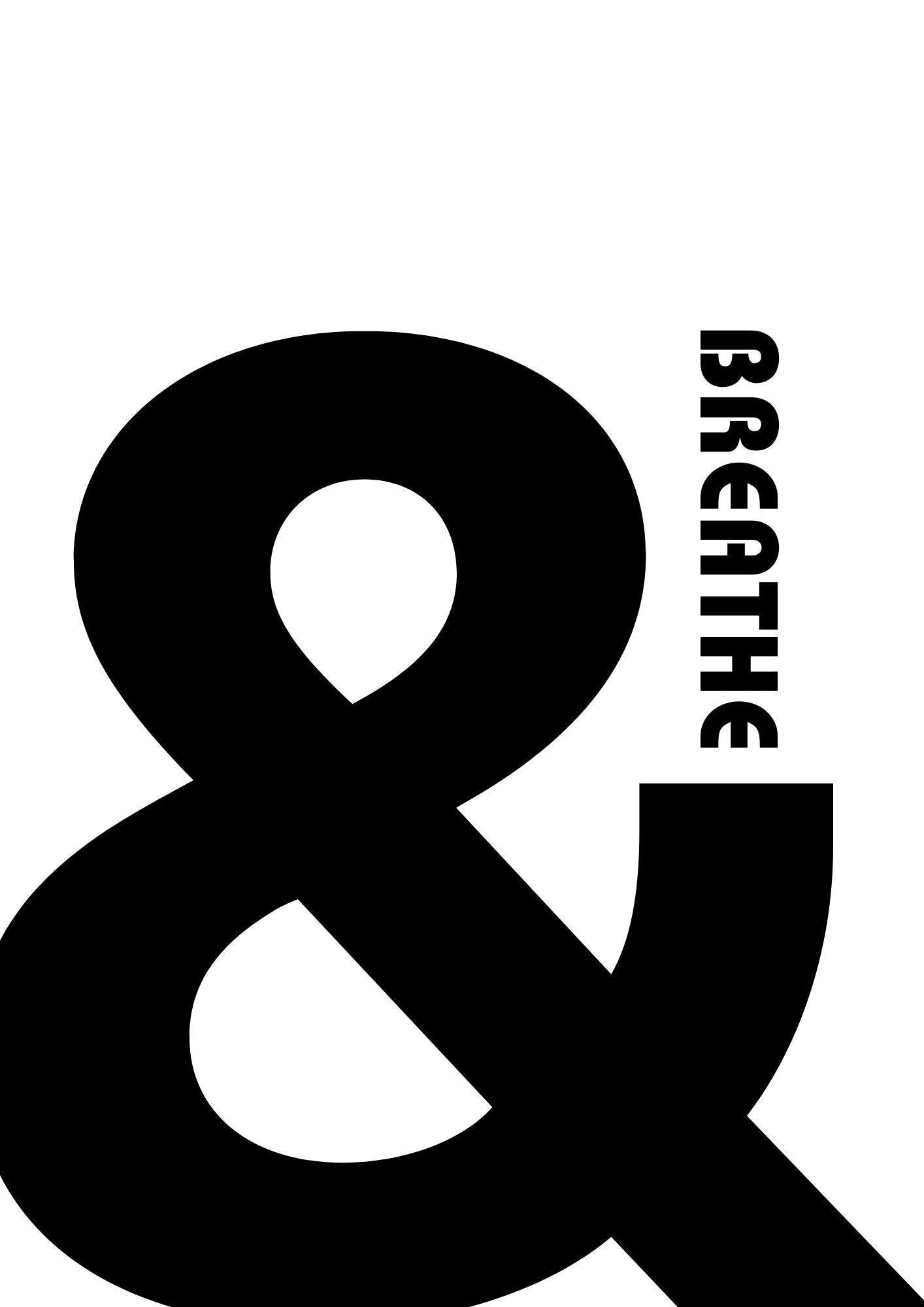 Retro Ampersand Breathe Wall Print: Minimalist Home Decor