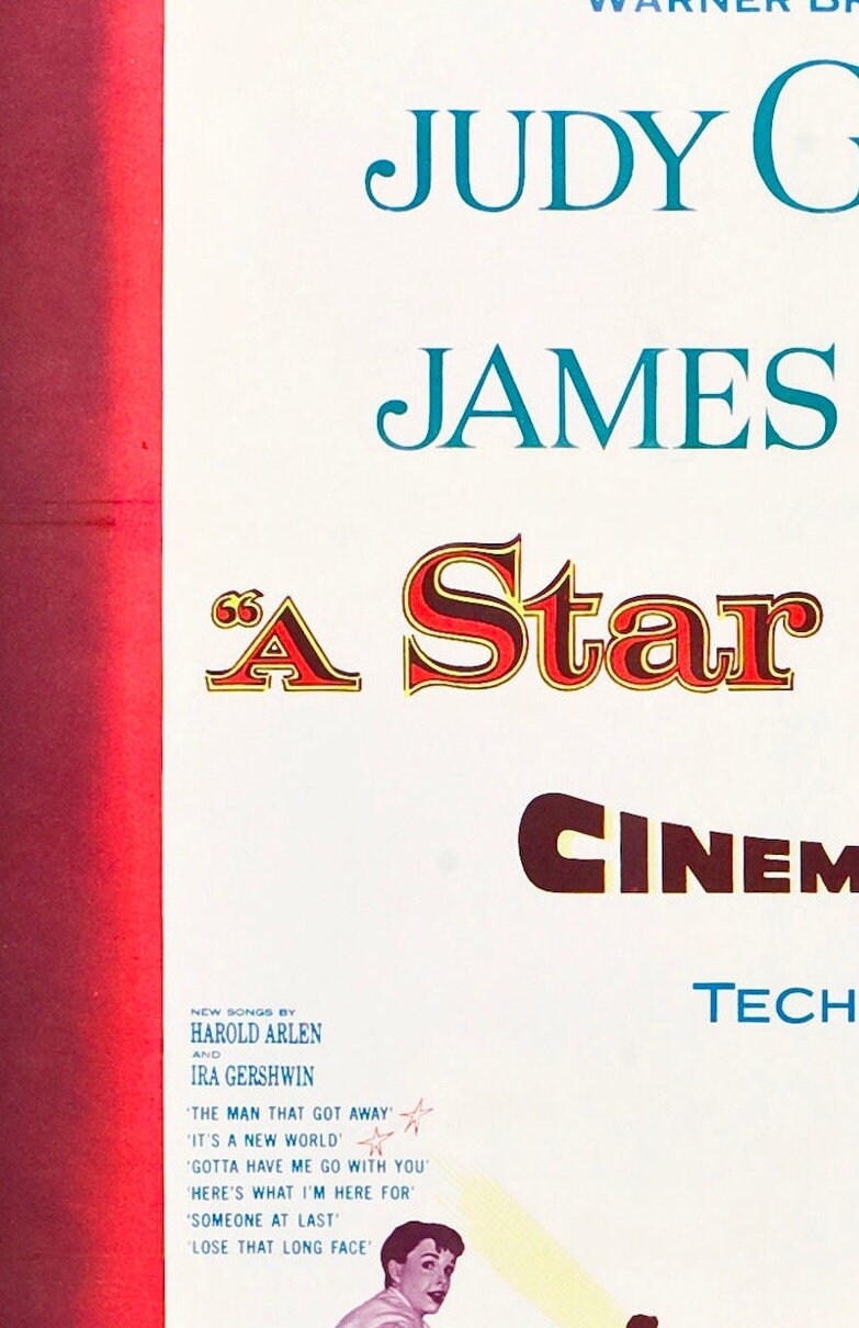 Judy Garland 'A Star is Born' Movie Poster: Vintage Cinema Art Print