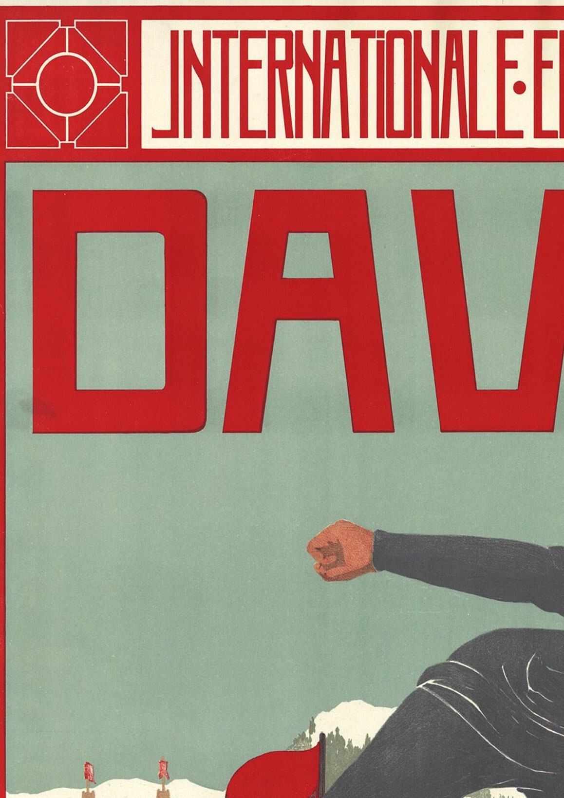Davos Switzerland Vintage Ice Skating Poster (A1/A2/A3/A4 Print)
