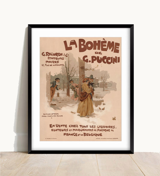 La Boheme Opera, Vintage Print