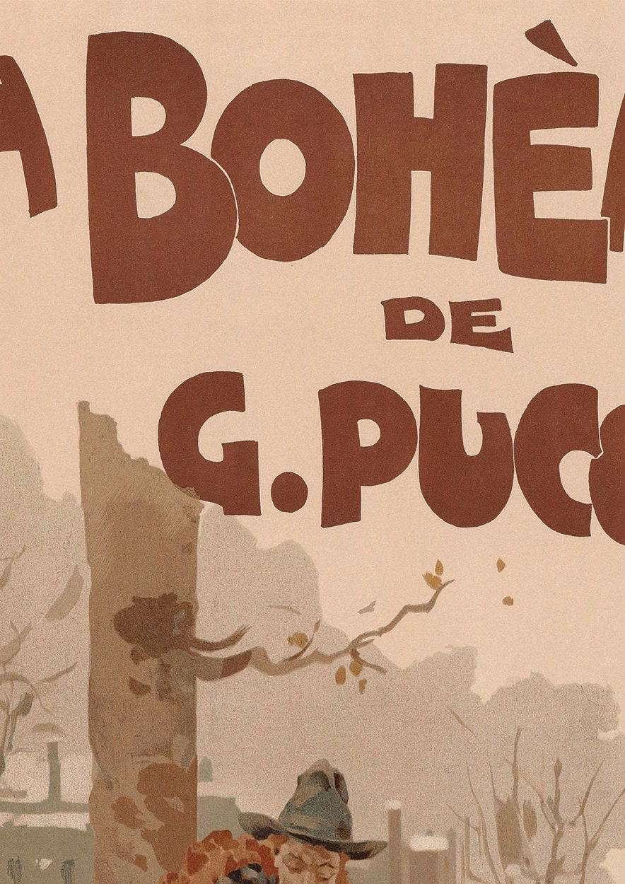 La Boheme Opera Vintage Poster: Puccini, French Art Print