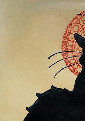 Le Chat Noir Poster: Vintage Art Nouveau Black Cat Print