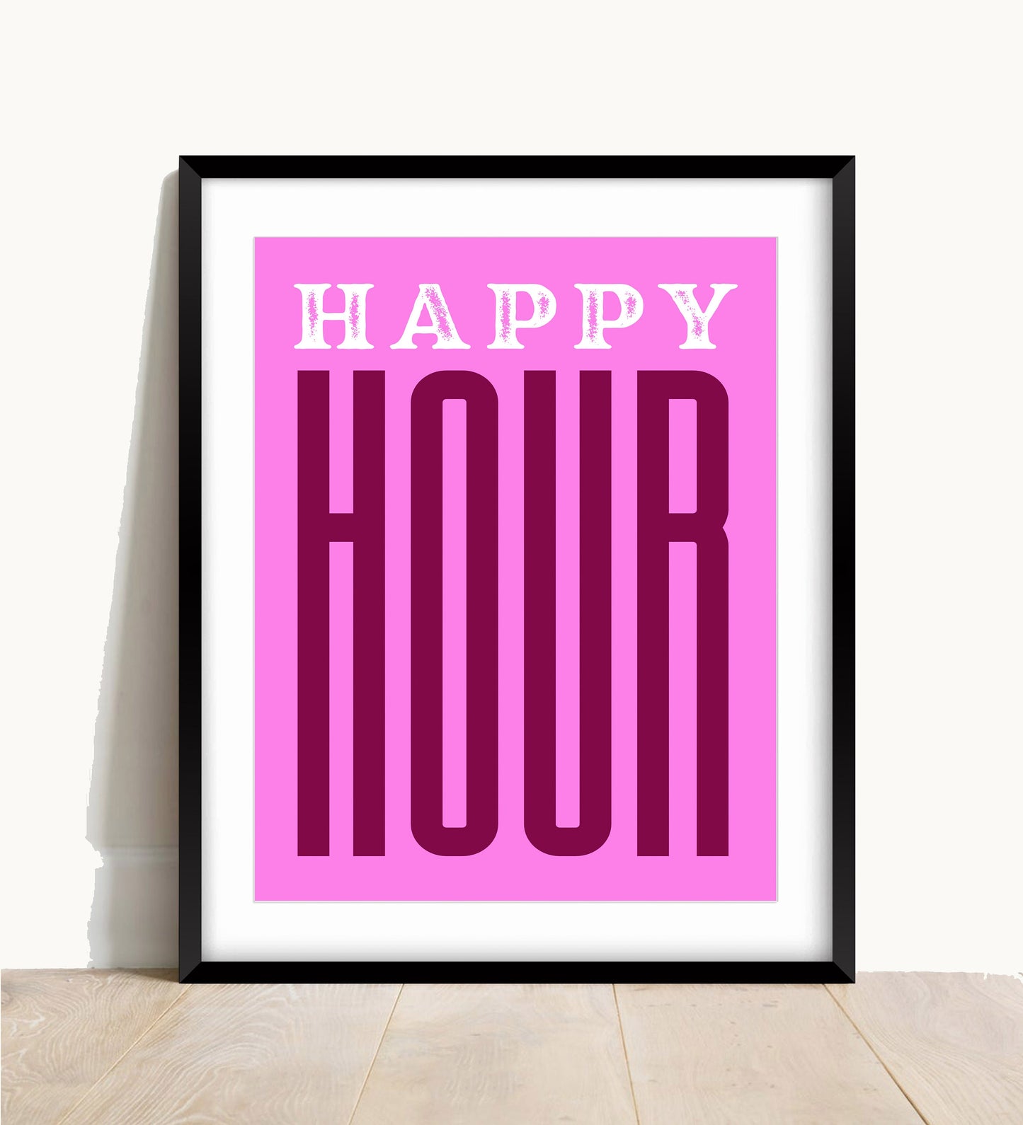 Happy Hour Kitchen Poster: Retro Bar Art Print