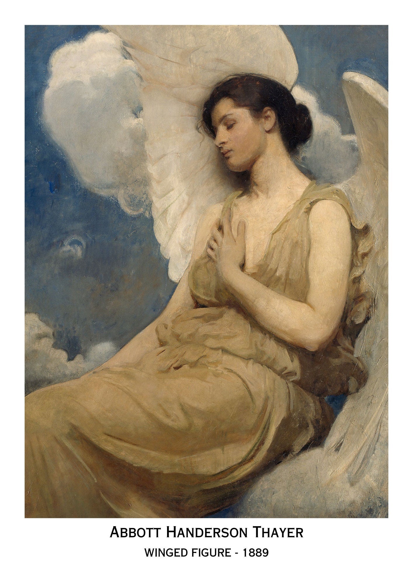 Abbott Handerson Thayer Winged Figure Art Print: Feminine Wall Decor