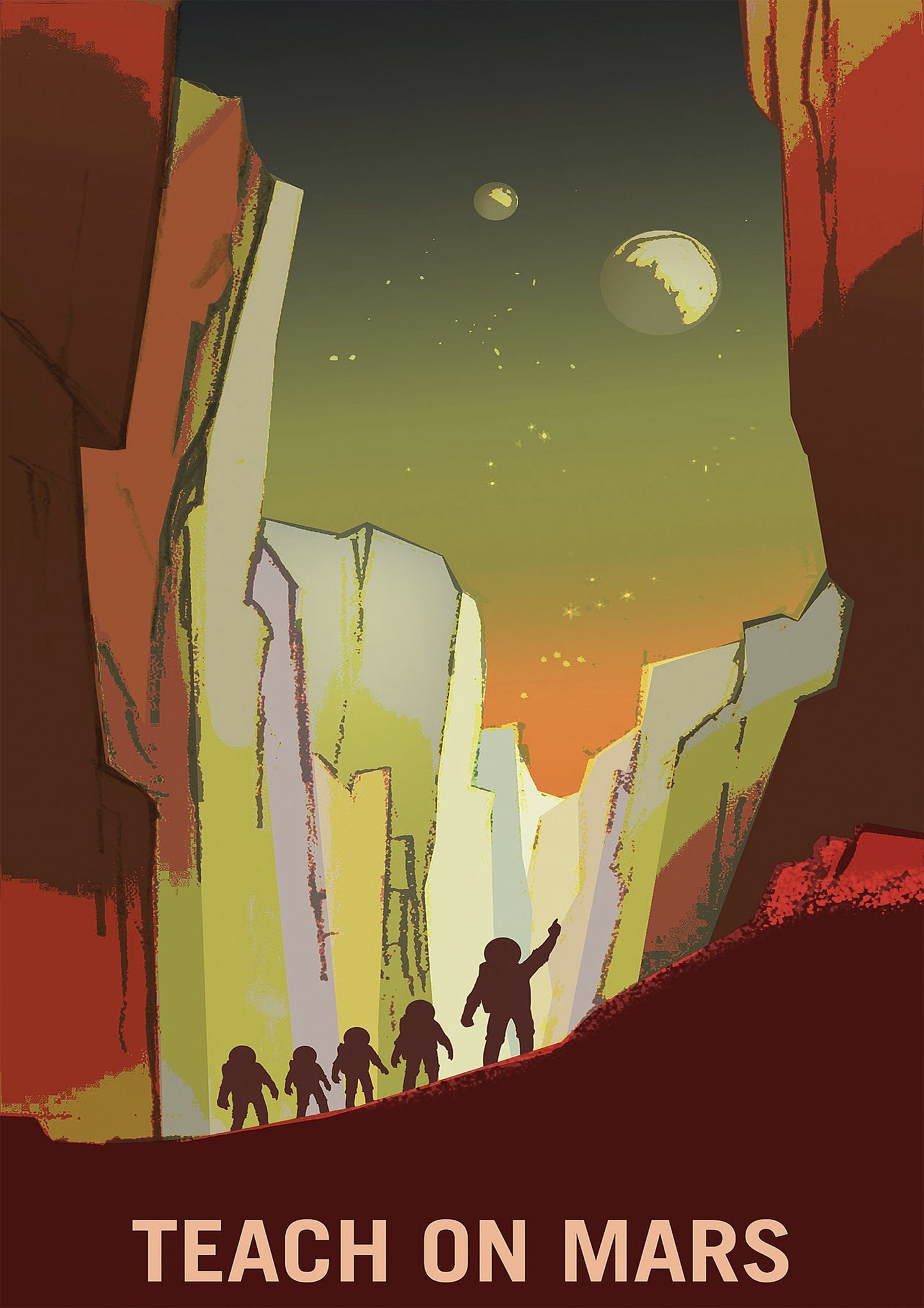 Vintage NASA Mars Recruitment Poster: Space Travel Art Print