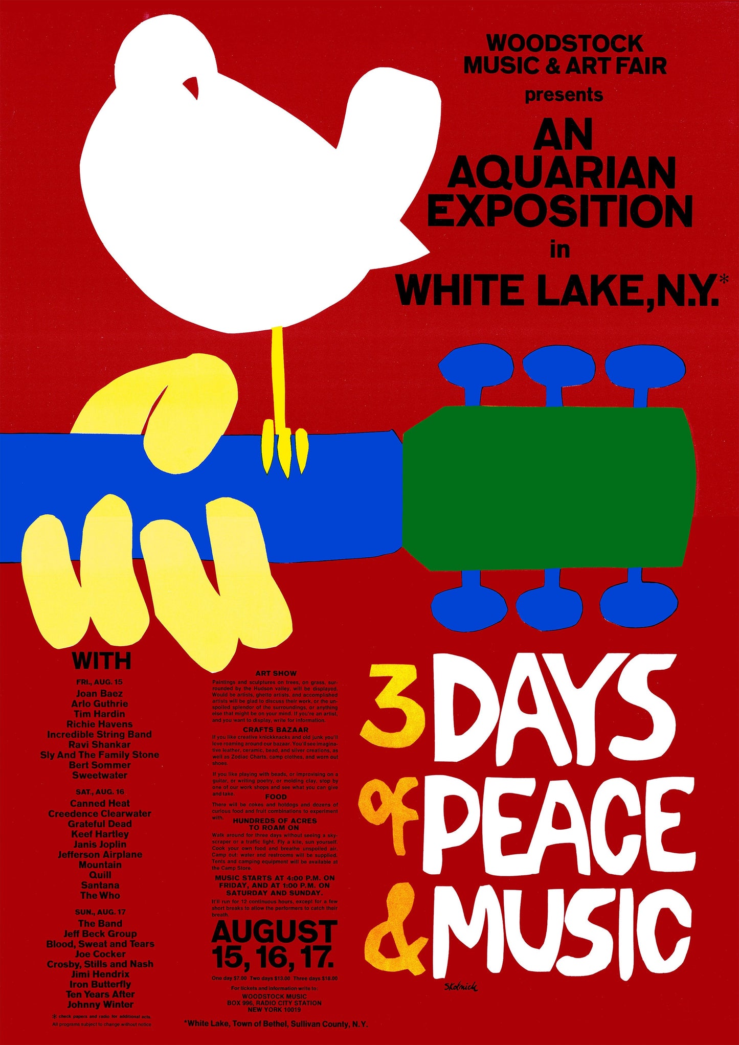 Woodstock 1969 Poster: Vintage Style Music Fair Print