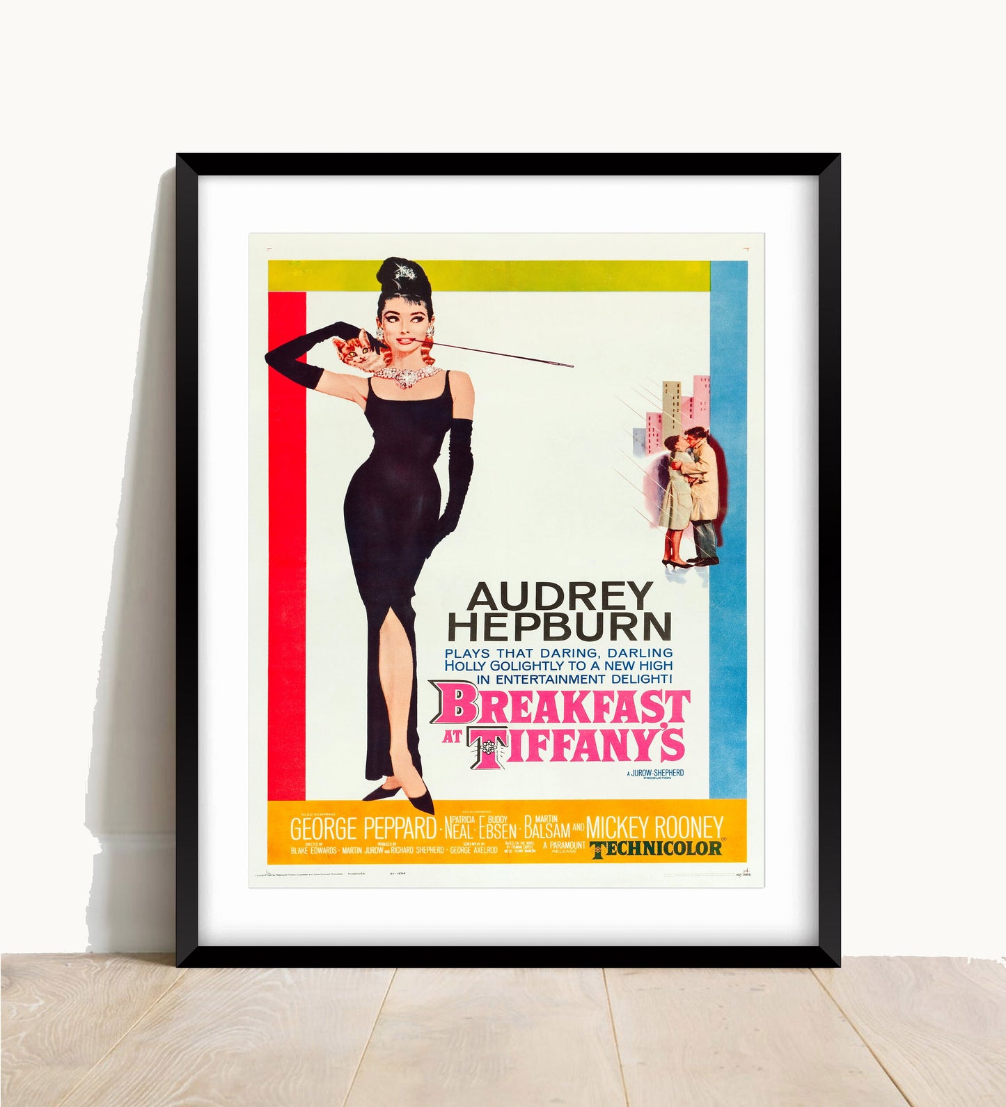 Breakfast at Tiffany's Movie Poster: Audrey Hepburn, Vintage Cinema Art