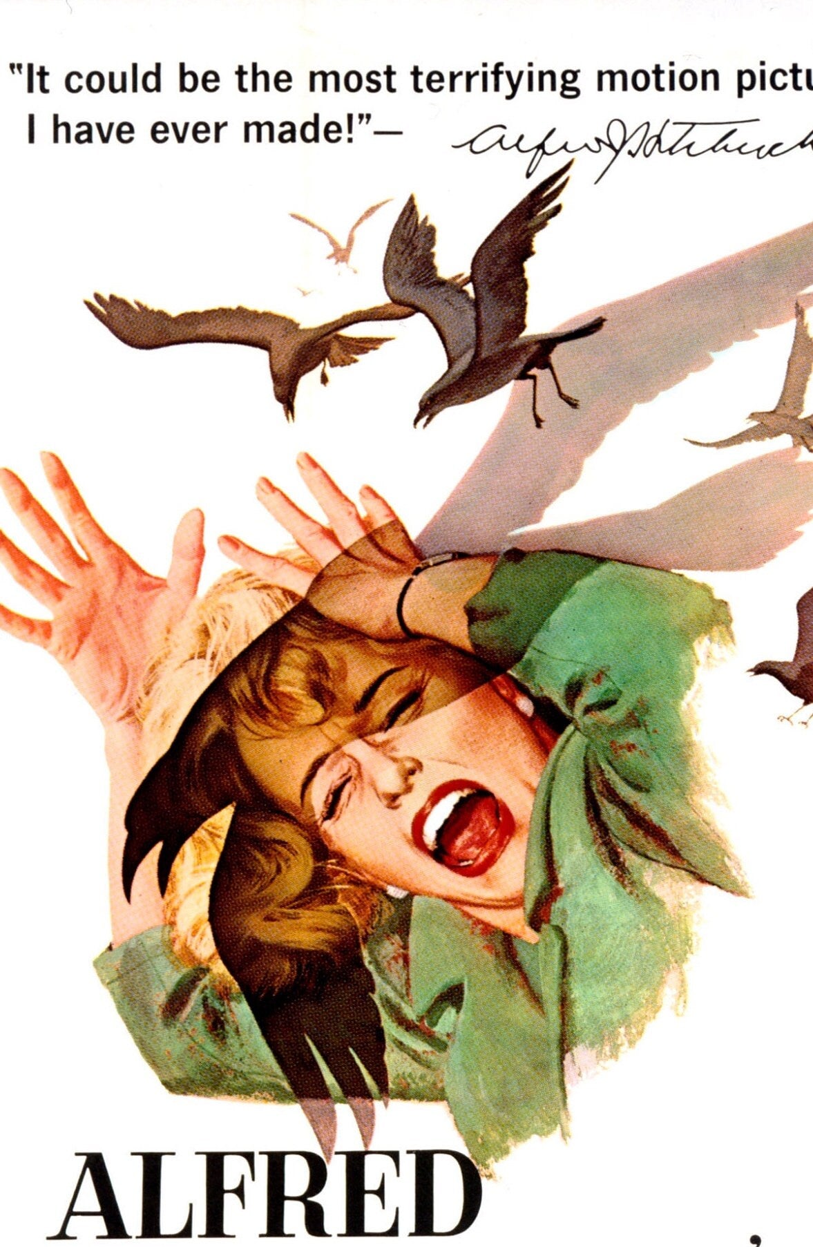Alfred Hitchcock's 'The Birds' Movie Poster, Vintage Cinema Style