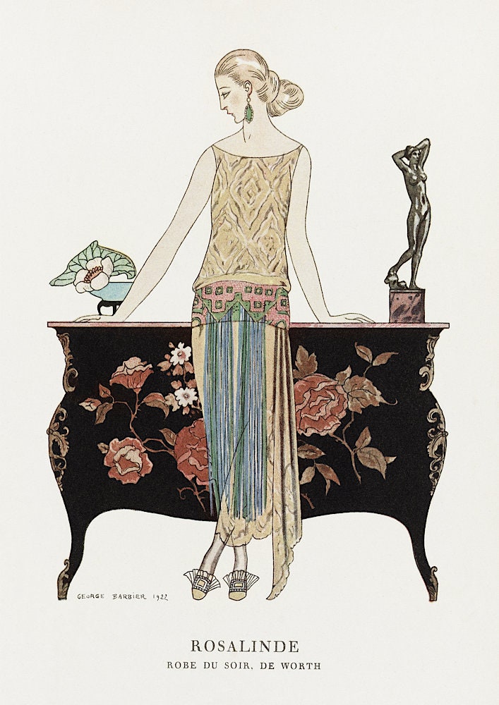 George Barbier 'Rosalinde' Art Deco Print, 1922