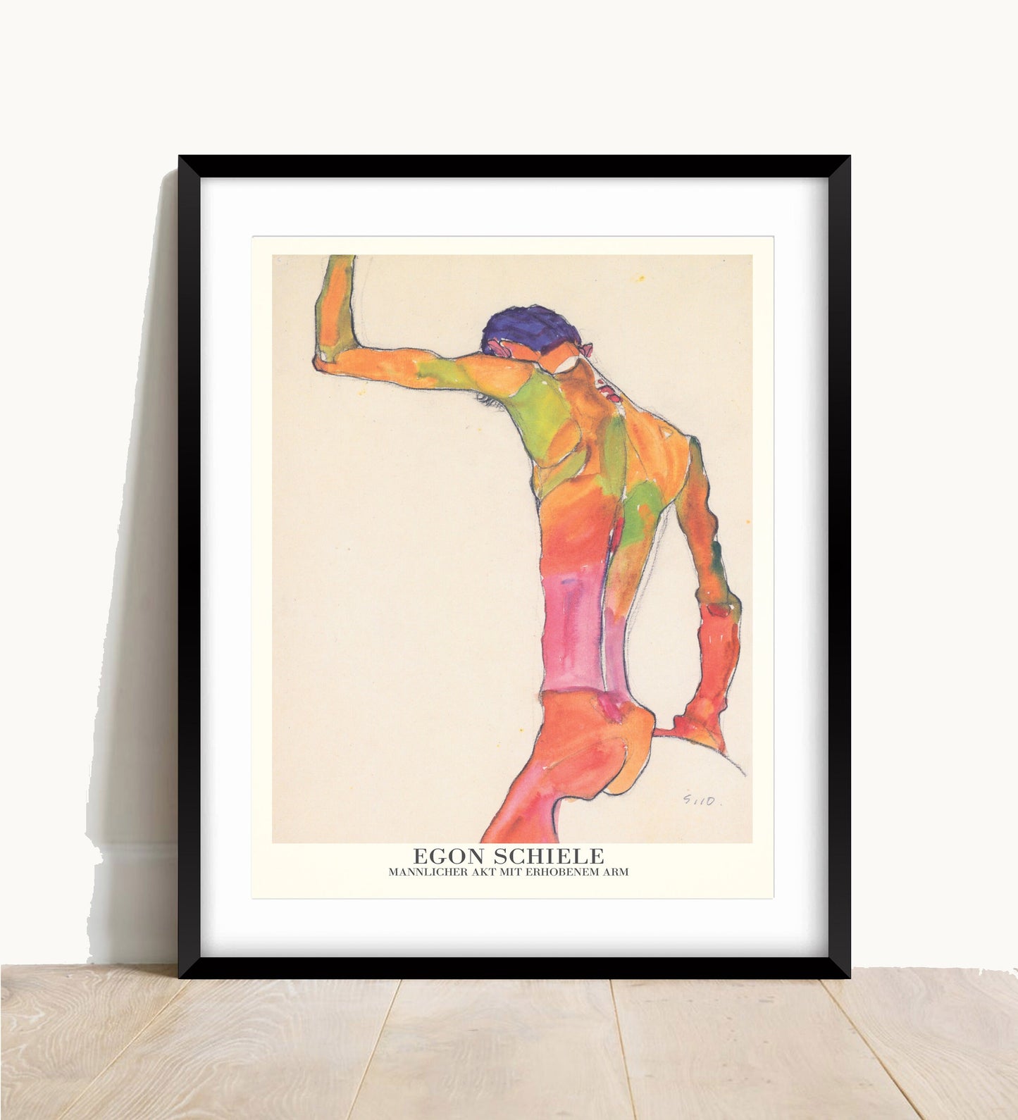 Egon Schiele, Male Nude Print