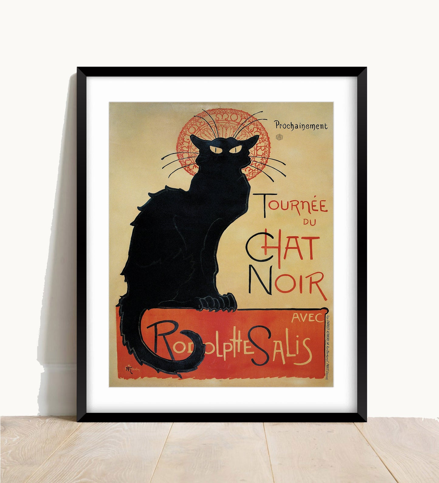 Le Chat Noir Poster: Vintage Art Nouveau Black Cat Print