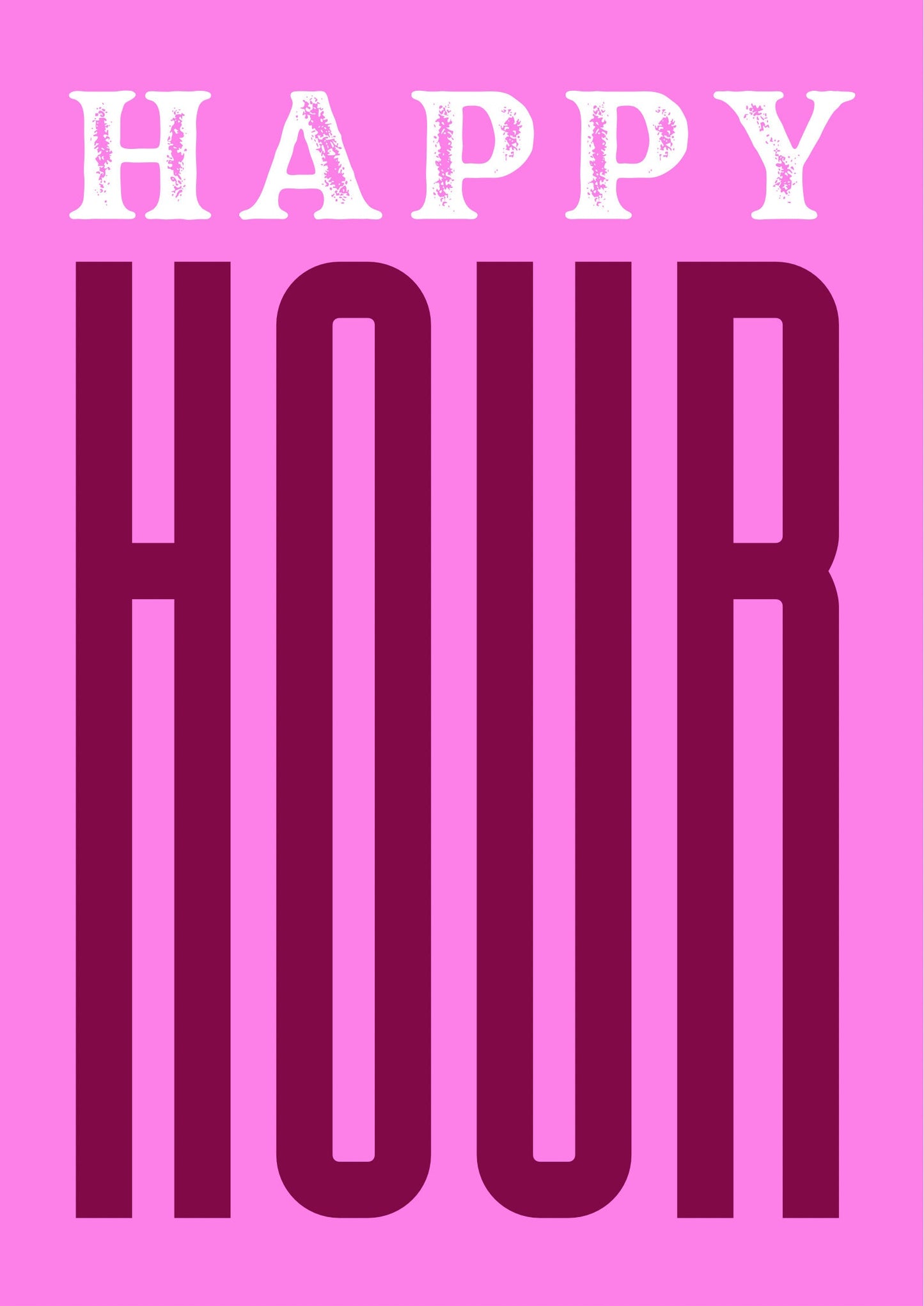 Happy Hour Kitchen Poster: Retro Bar Art Print