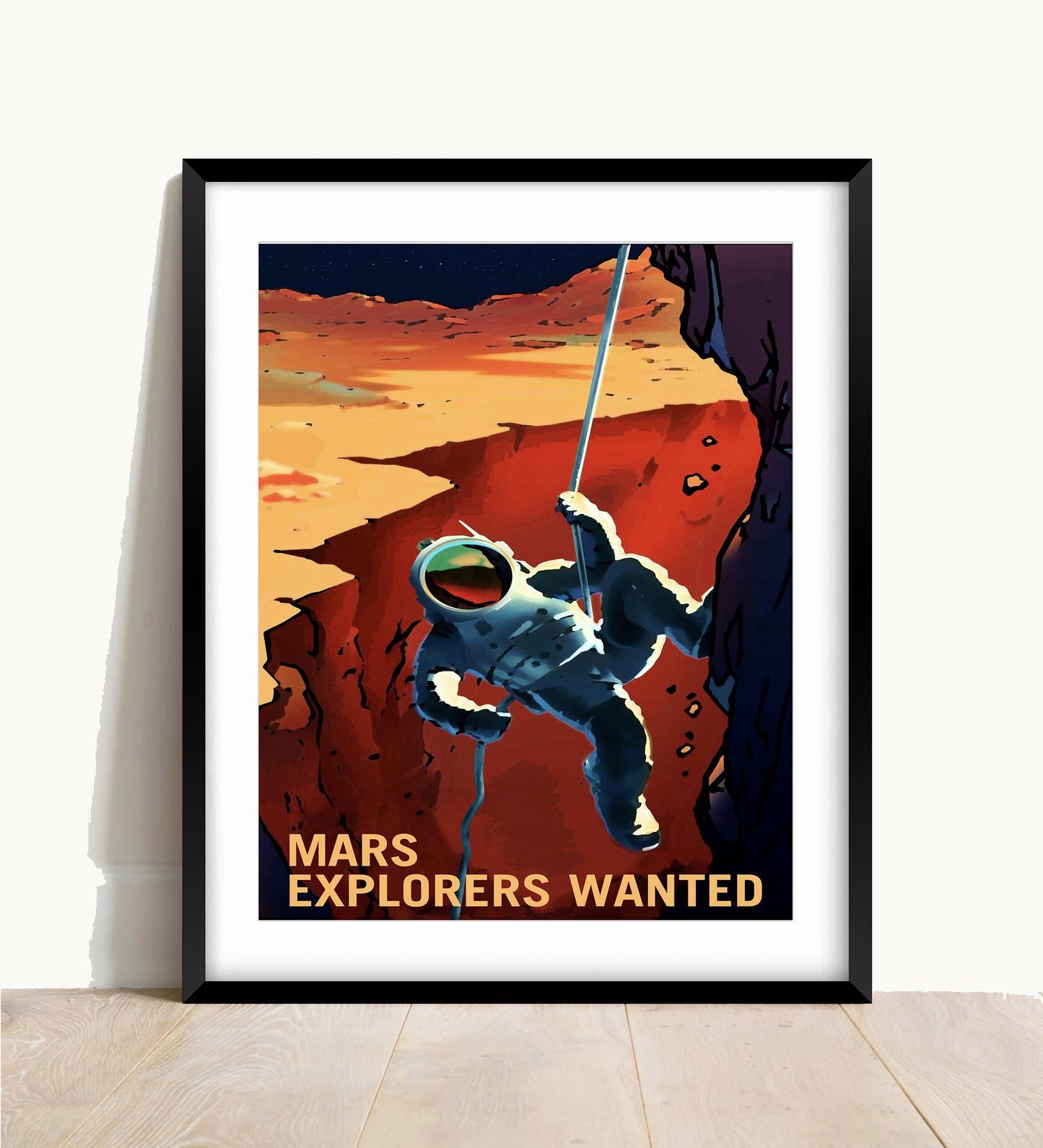 NASA Mars Explorers Wanted Poster: Vintage Space Art Print