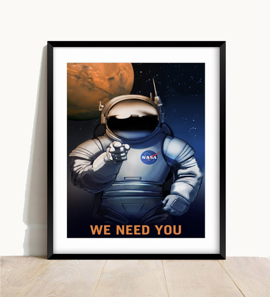 NASA Recruitment, Vintage Style Print