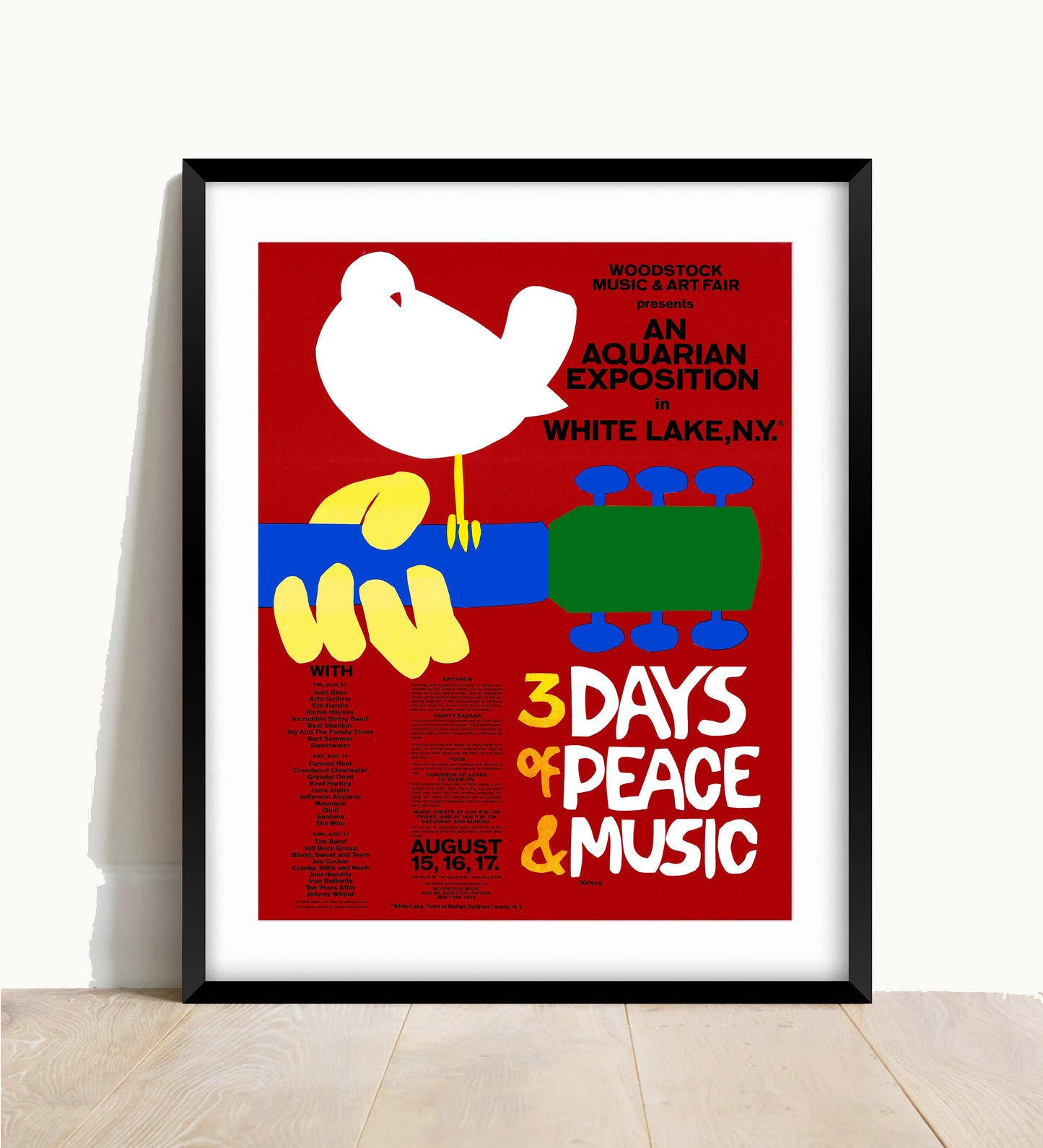 Woodstock 1969 Poster: Vintage Style Music Fair Print