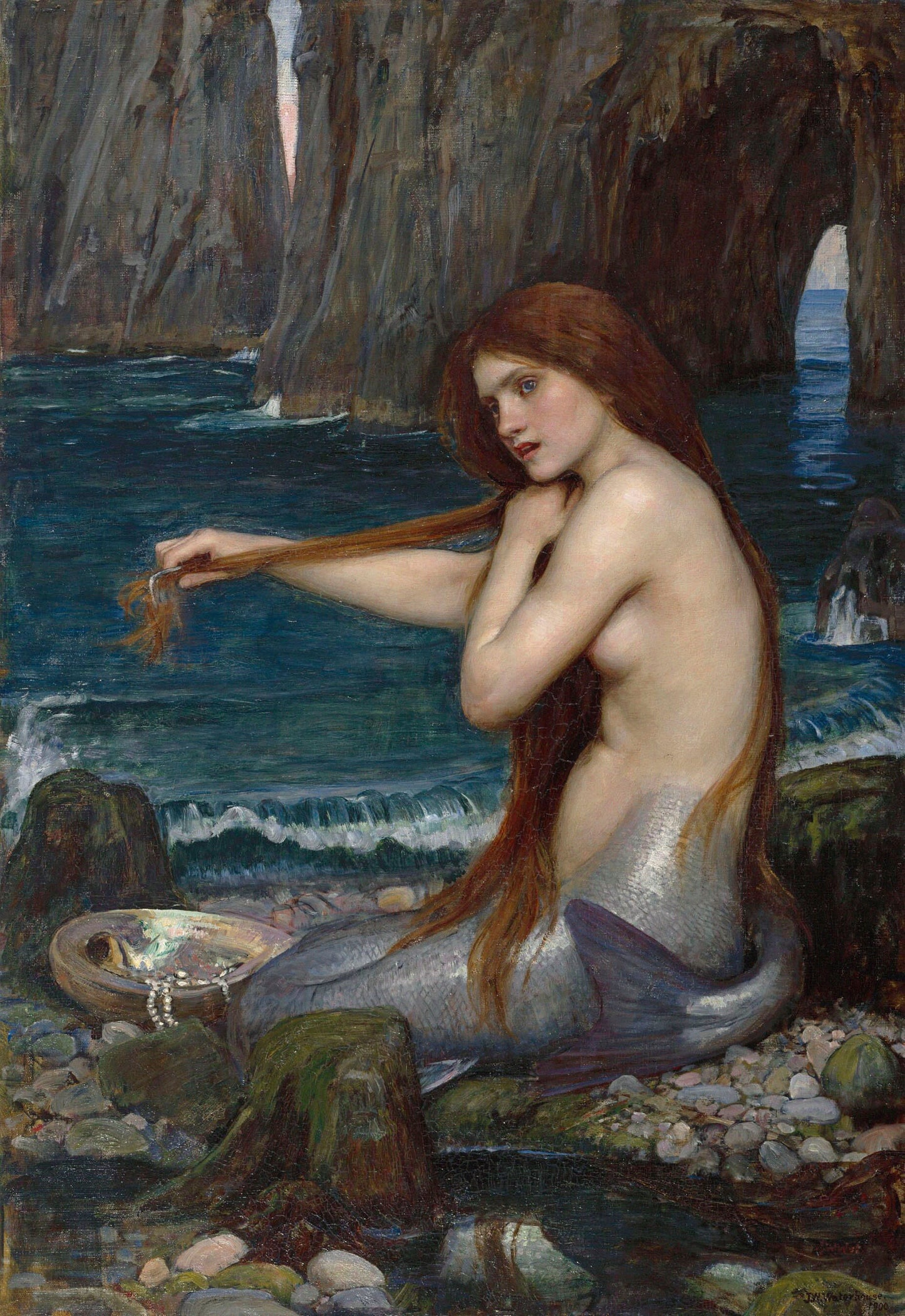 John William Waterhouse Mermaid Art Print: Feminine Sea Poster