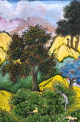 Laila and Majnun Print: Persian Miniature Tapestry Art (A4/A3/A2/A1)