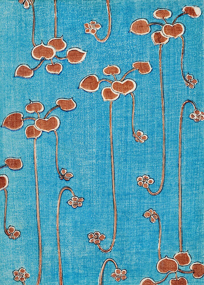 Watanabe Seitei Vine Leaves Print: Japanese Oriental Art