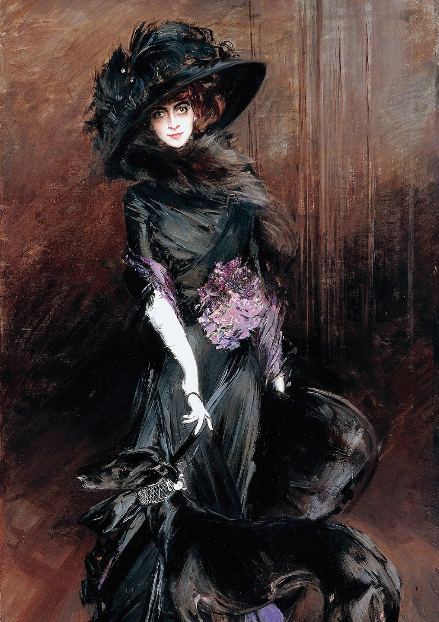Boldini Marchesa Casati Greyhound Print: 1908 Realism Fine Art Paper