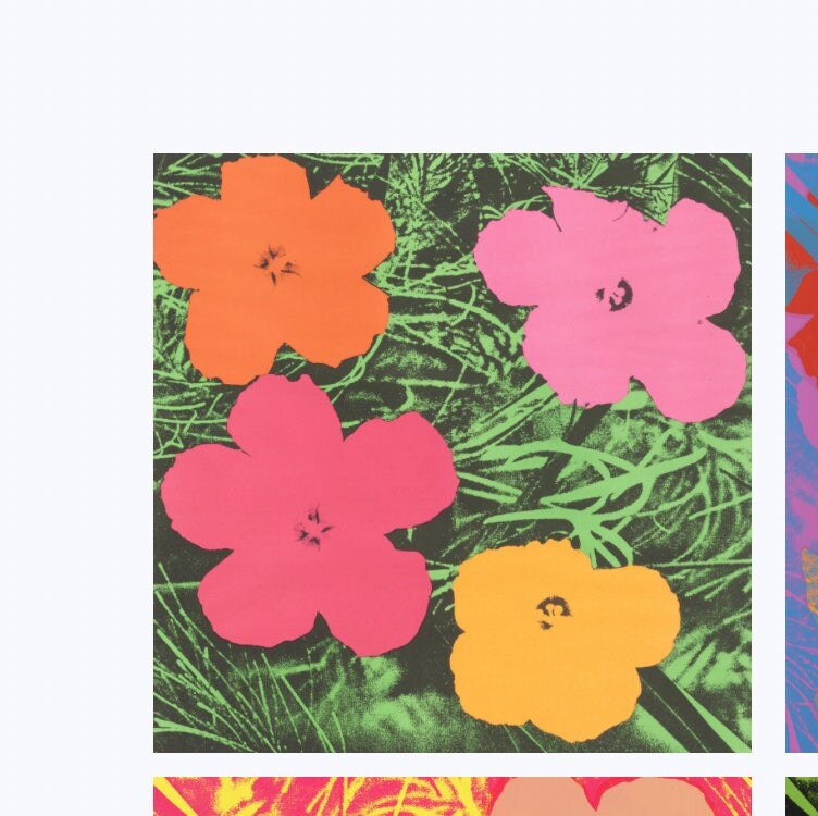Andy Warhol Flowers Print: Pop Art Exhibition Poster