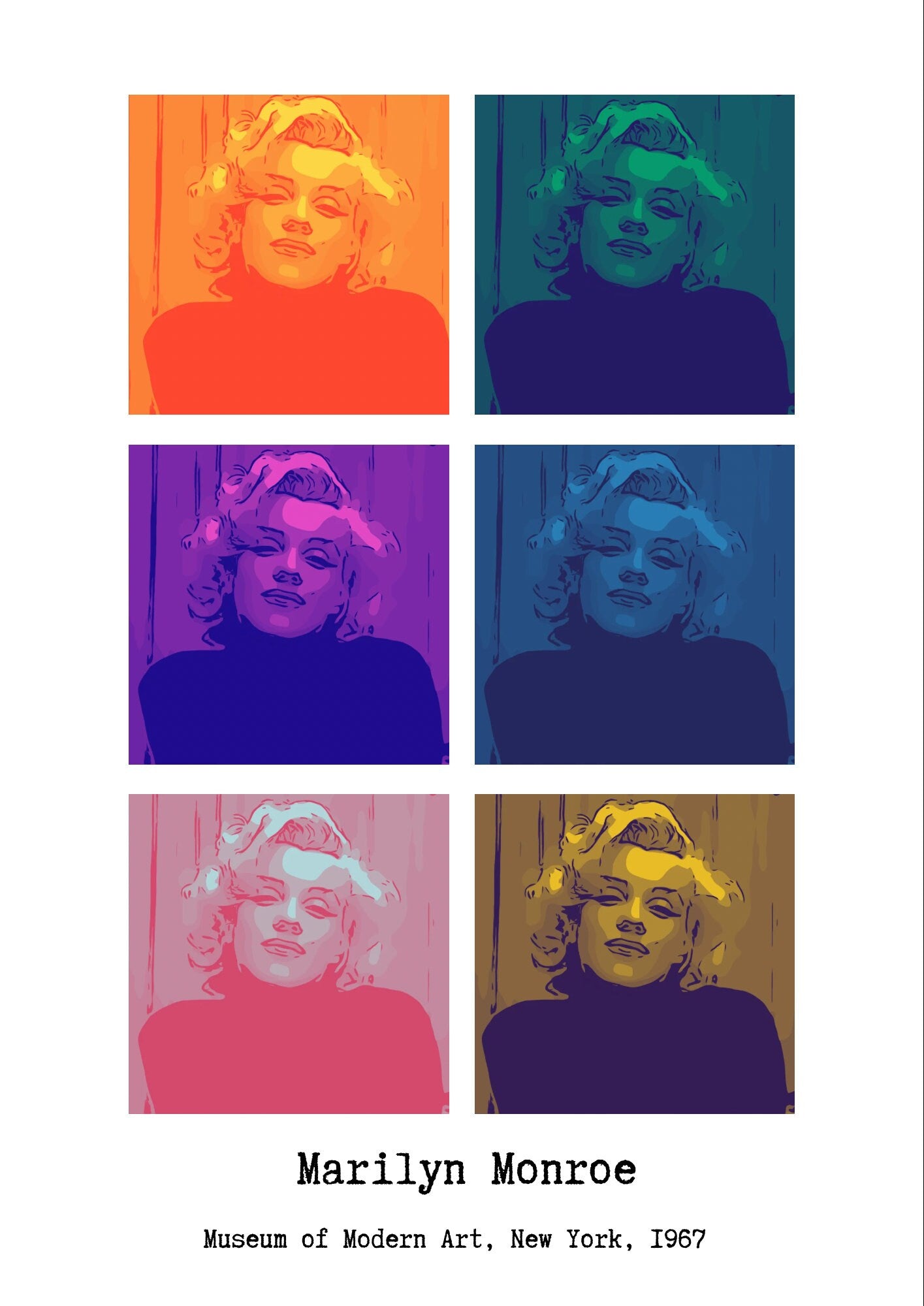 Marilyn Monroe Andy Warhol Print: Pop Art Film Star (A4/A3)