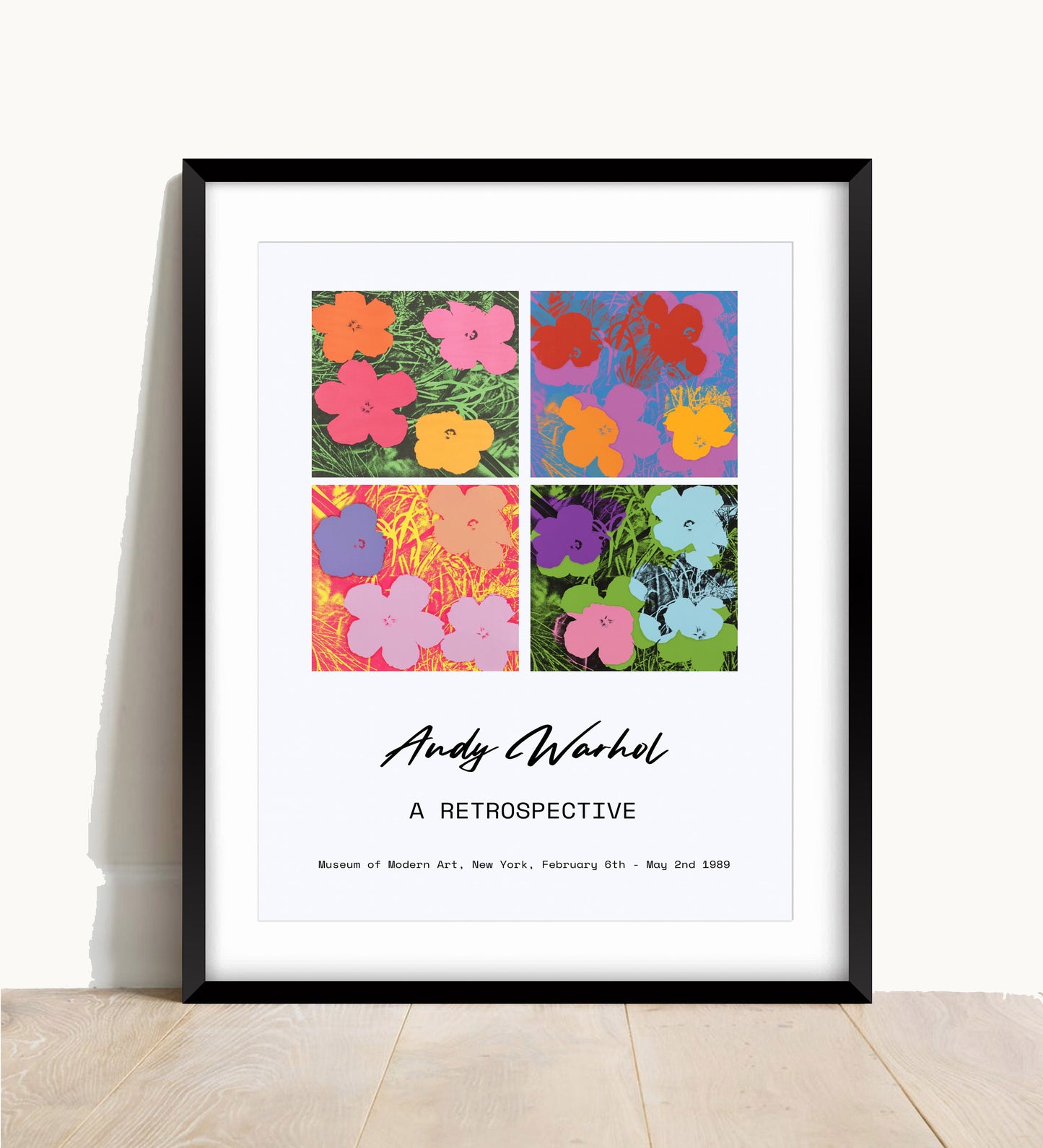 Andy Warhol Flowers Print: Pop Art Exhibition Poster