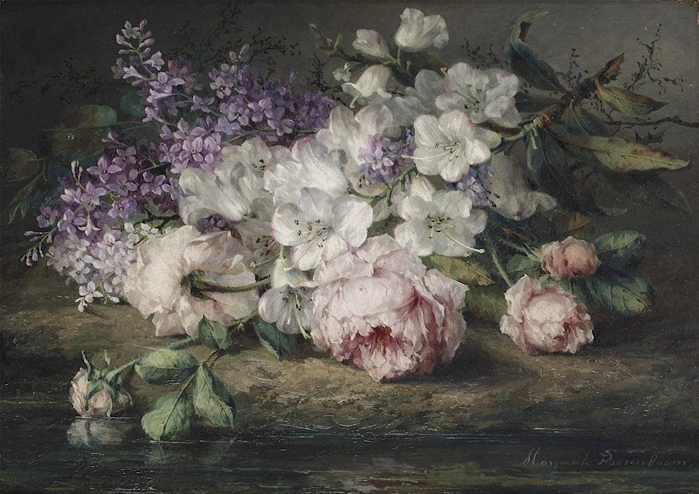 Margaretha Roosenboom Roses Print: Vintage Dutch Flower Art