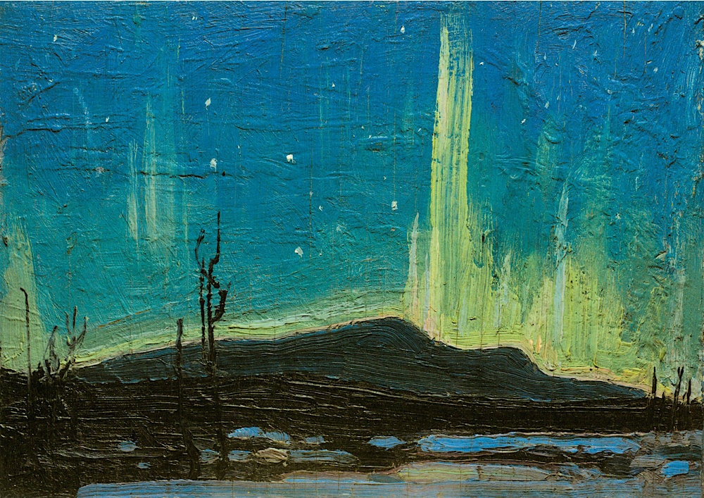 Tom Thomson Northern Lights Print: Vintage Canadian Art