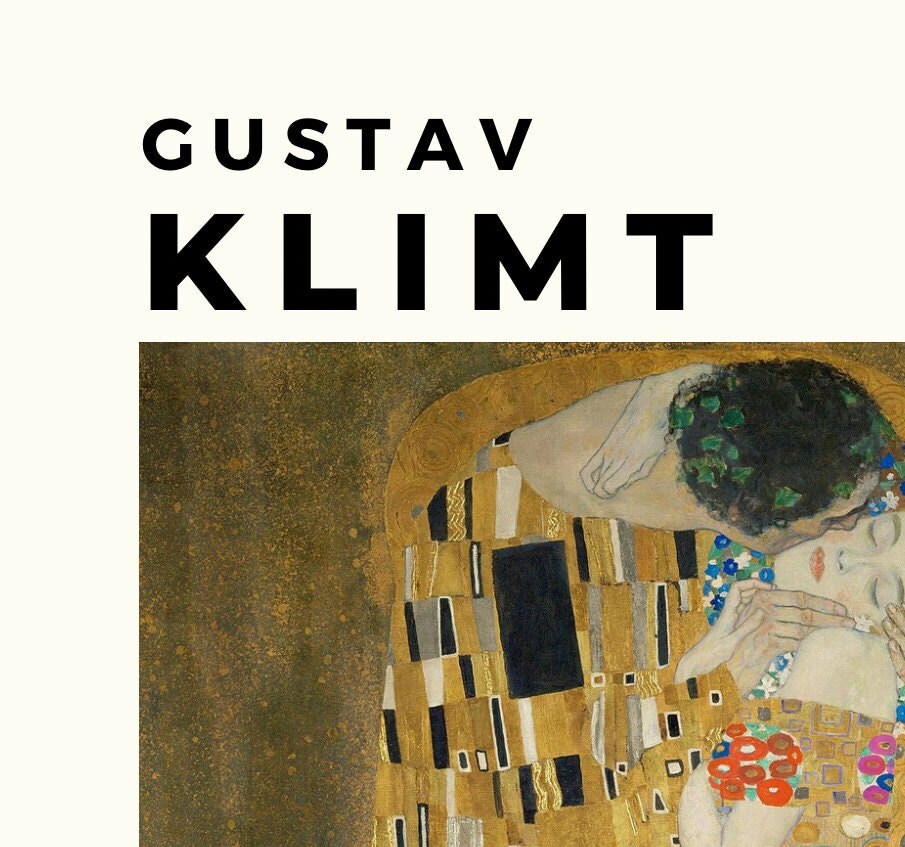 Gustav Klimt The Kiss Print: Art Nouveau Fine Art Paper Poster