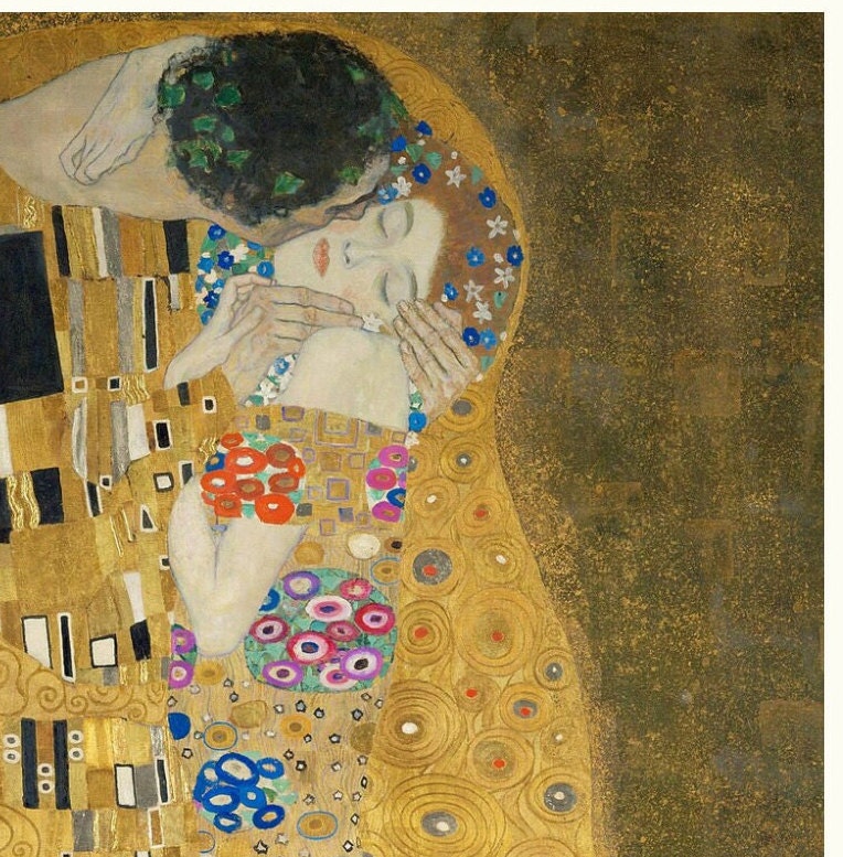 Gustav Klimt The Kiss Print: Art Nouveau Fine Art Paper Poster