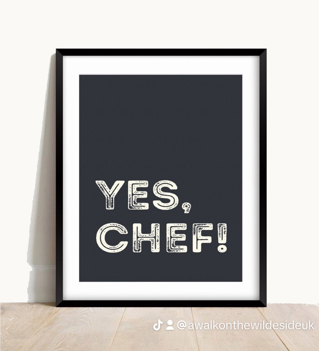 Yes Chef Kitchen Poster: Retro Foodie Wall Art