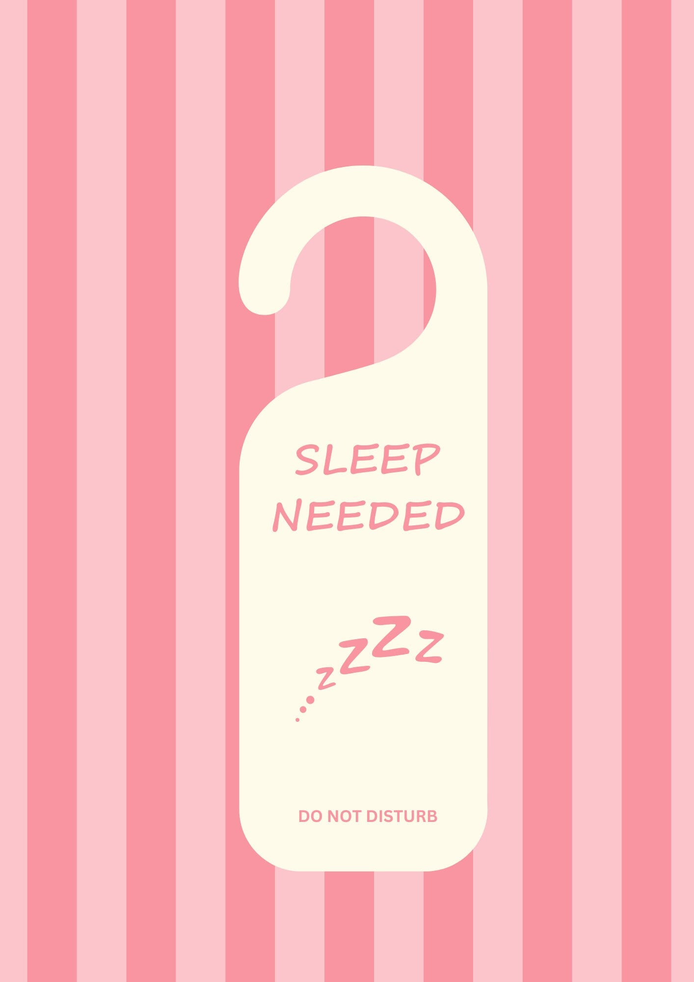 Pink Bedroom Wall Art: Sleep Needed Print (A4/A3/A2/A1)