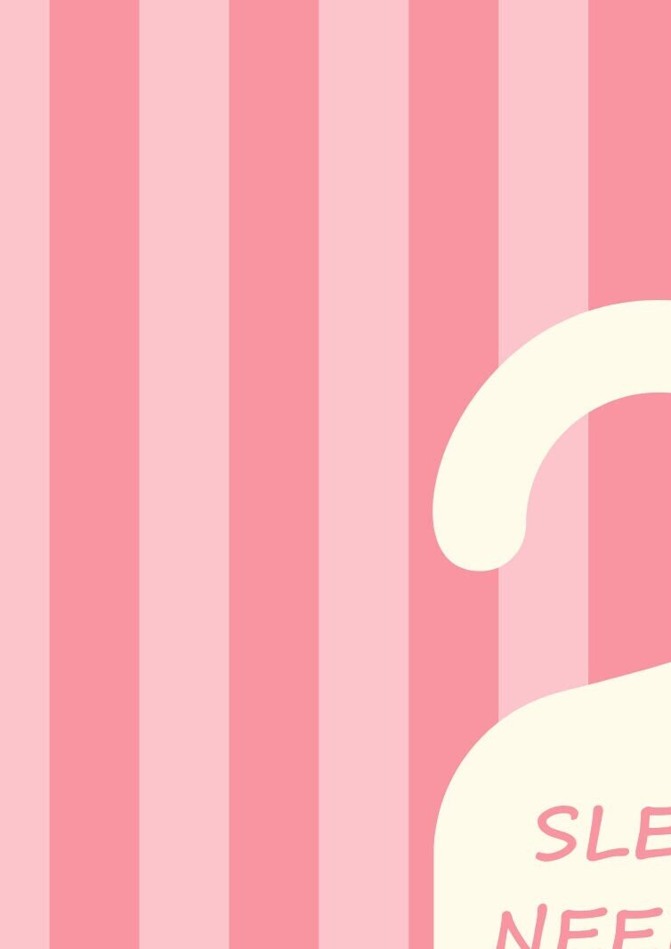 Pink Bedroom Wall Art: Sleep Needed Print (A4/A3/A2/A1)