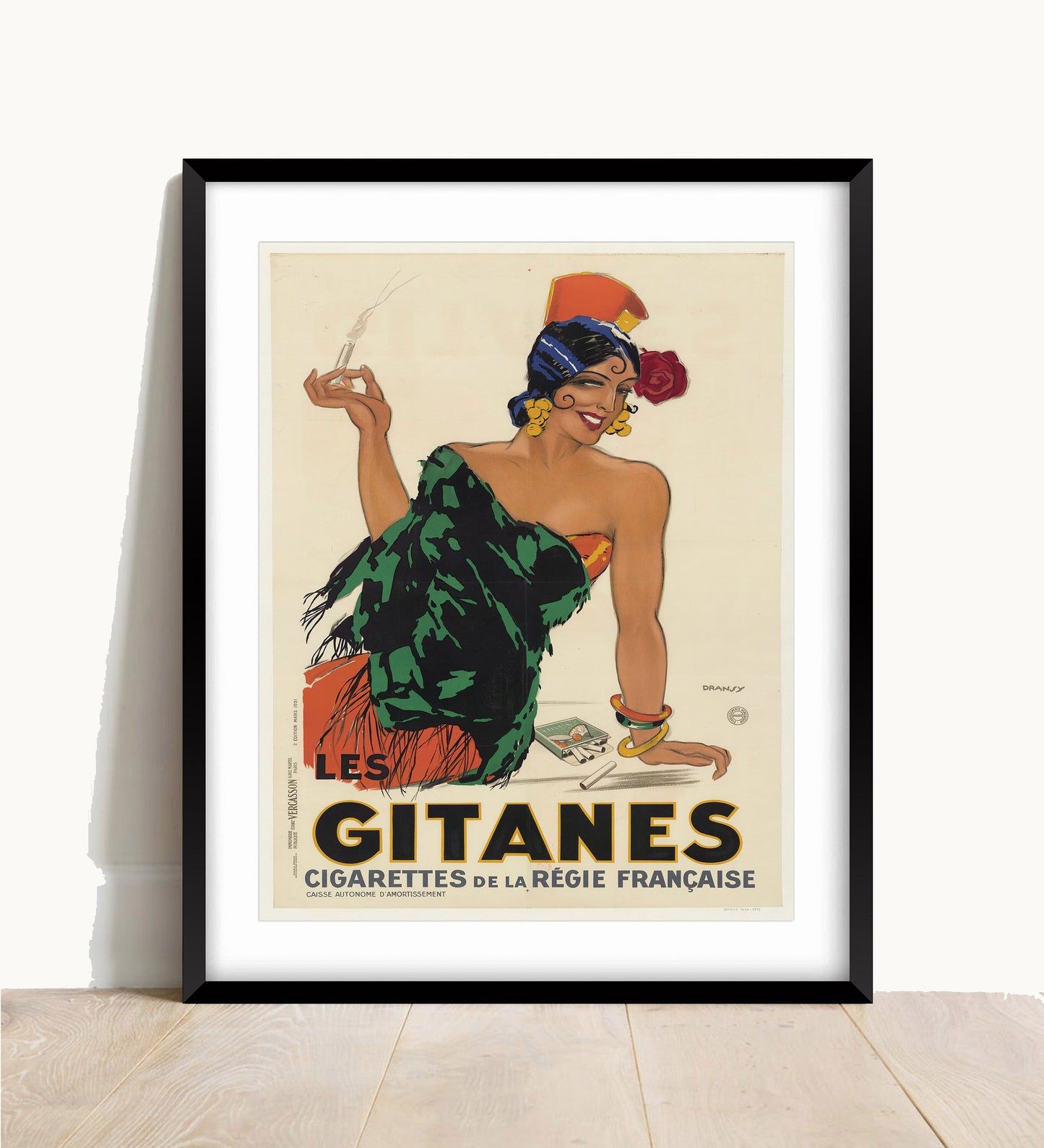 Les Gitanes Vintage French Poster: Colourful Retro Print