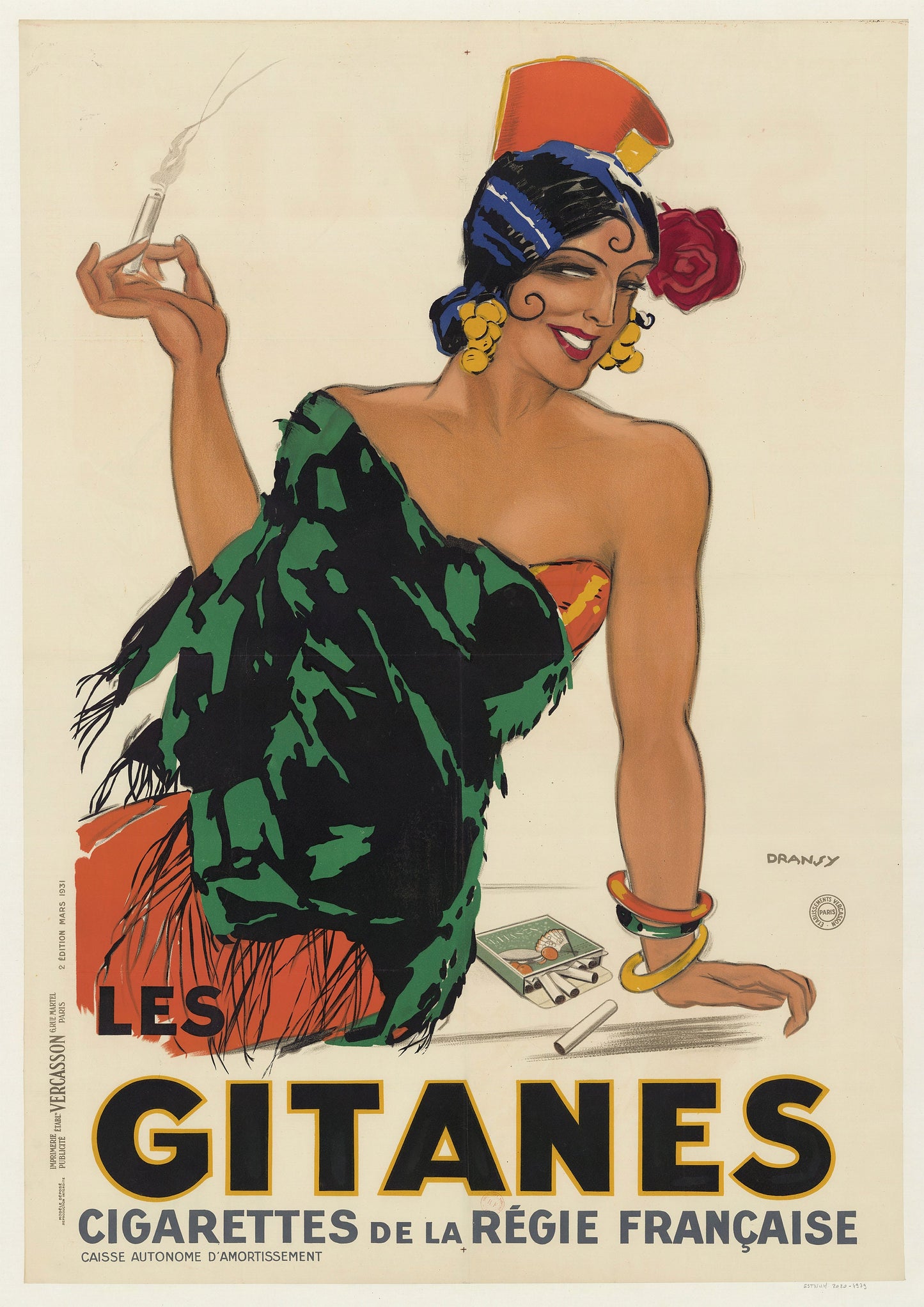 Les Gitanes Vintage French Poster: Colourful Retro Print