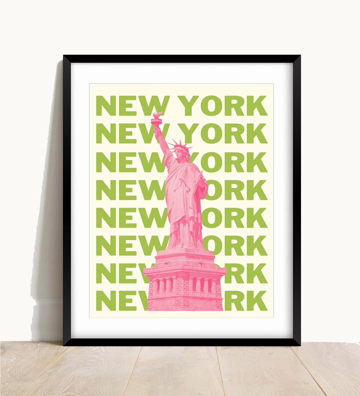 Statue of Liberty Print: New York Travel Poster, Typography Wall Art