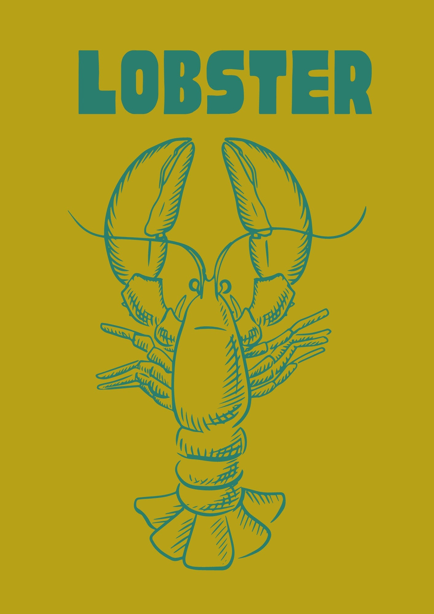 Lobster Kitchen Print: Retro Pop Art Poster